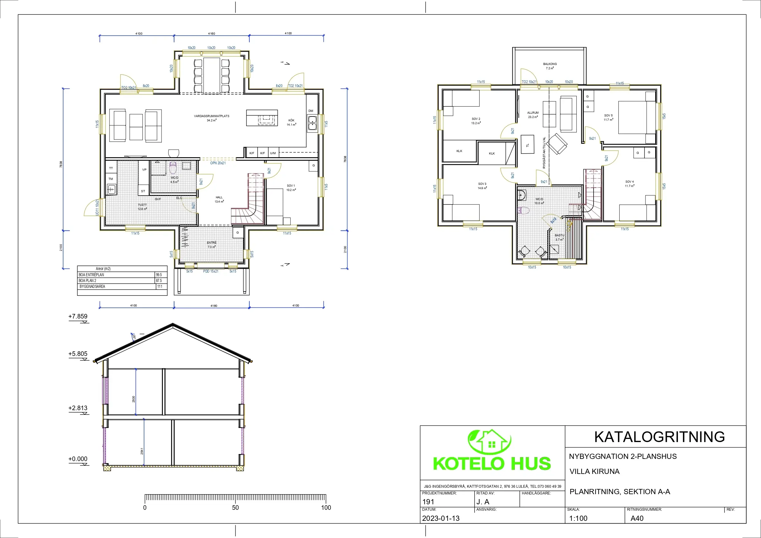 PLANRINTING-SEKTION-A-A-VILLA-KIRUNA